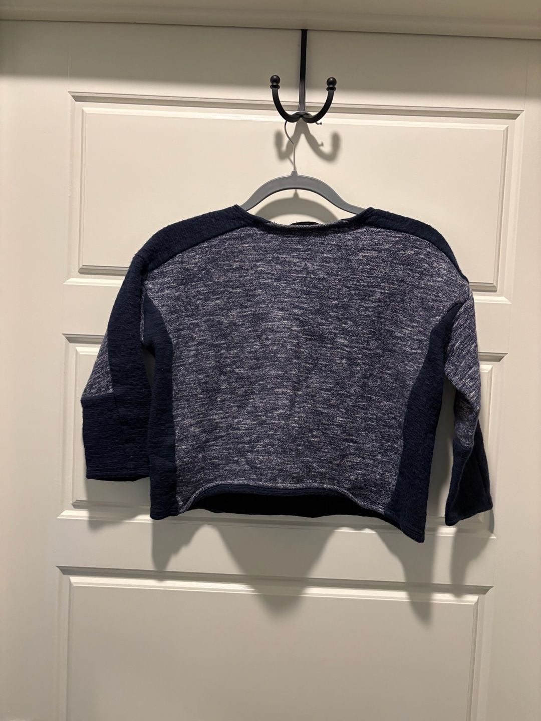J. Crew Womens Sz Small Heathered Blue Patchwork Sweater 9