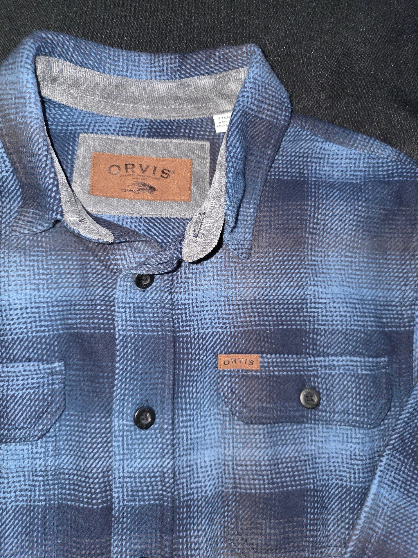 Orvis Plaid Long Sleeve Flannel Shirt Size S Blue 2