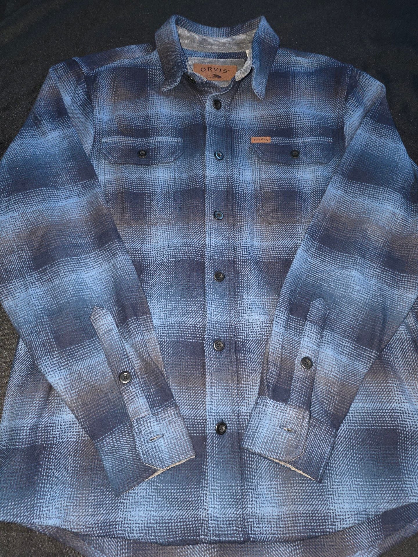Orvis Plaid Long Sleeve Flannel Shirt Size S Blue 3