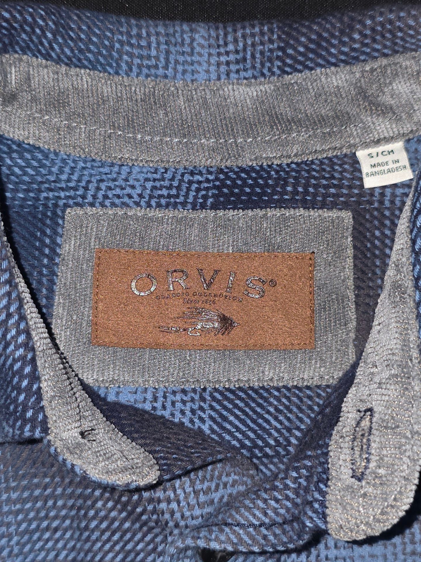 Orvis Plaid Long Sleeve Flannel Shirt Size S Blue 4