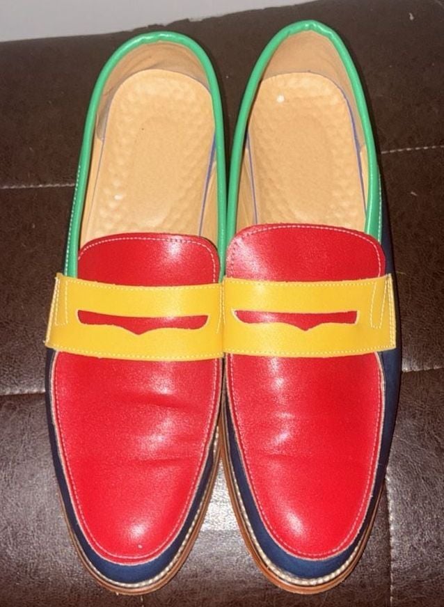 Handmade Men Multi Color Leather Dress Shoes, Men Slip on Loafer Shoes 4