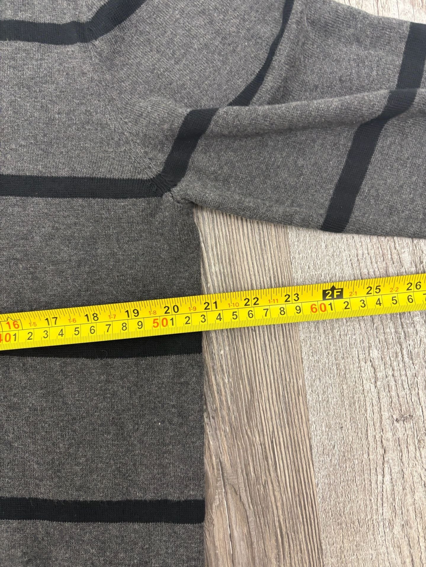 Old Navy 1/4 Zip Sweater Size L Gray Striped 7