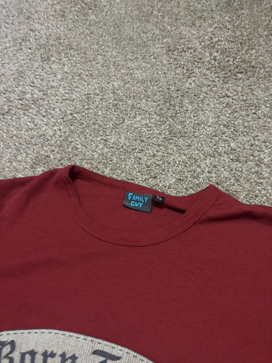 Early 2000s Family Guy Stewie Born To Be Bad Long Sleeve Thermal Shirt Size M Red 5