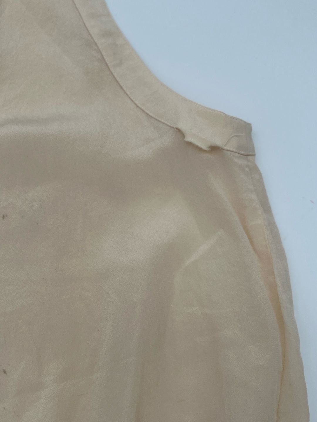 Sonia Rykiel Paris Silk Tank Top Beige Gold Buttons Flawed 5