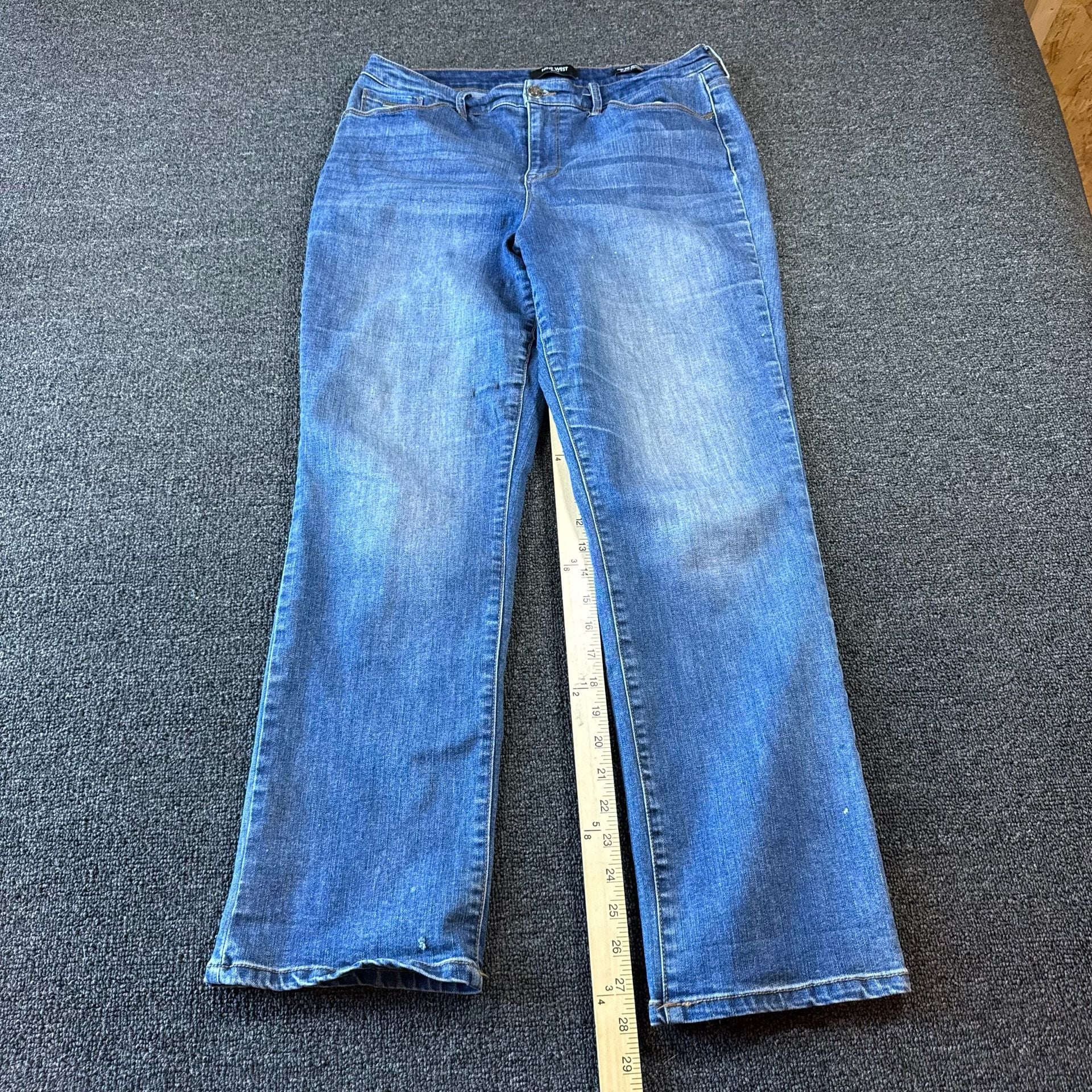 Nine West High Rise Curvy Jeans Size 12 Regular Blue Denim 4