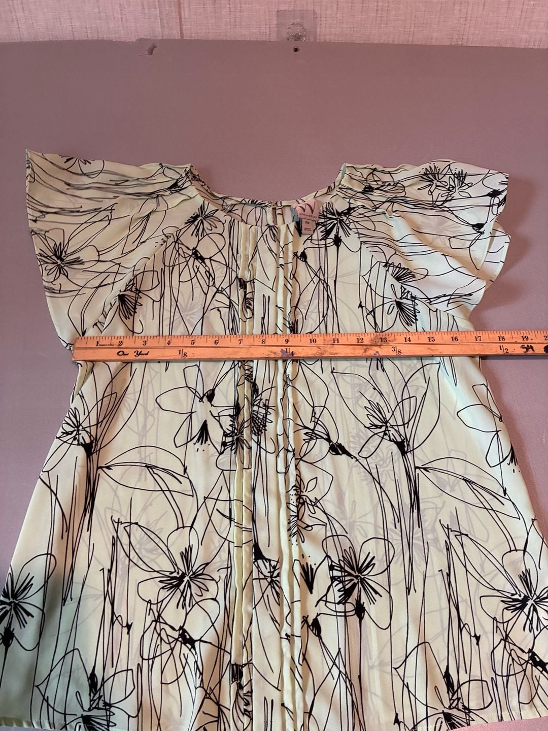 worthington blusa con estampado con bóton de cuello con cordón 5