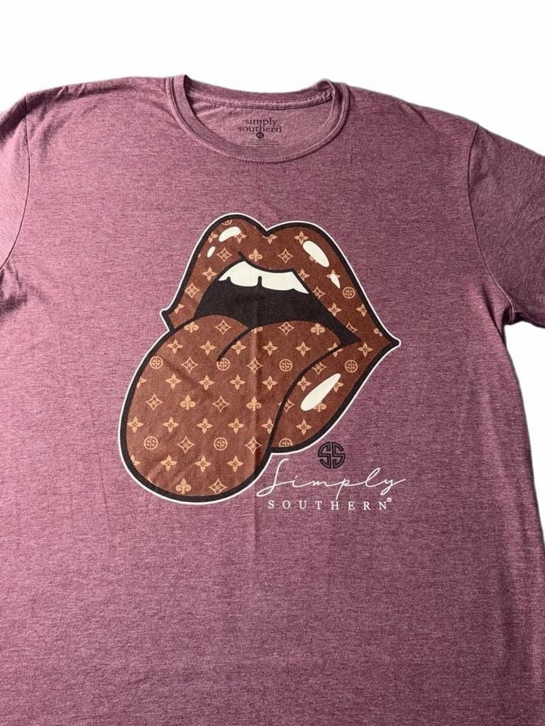Simply Southern Womens TShirt Medium Red Kiss Logo 3