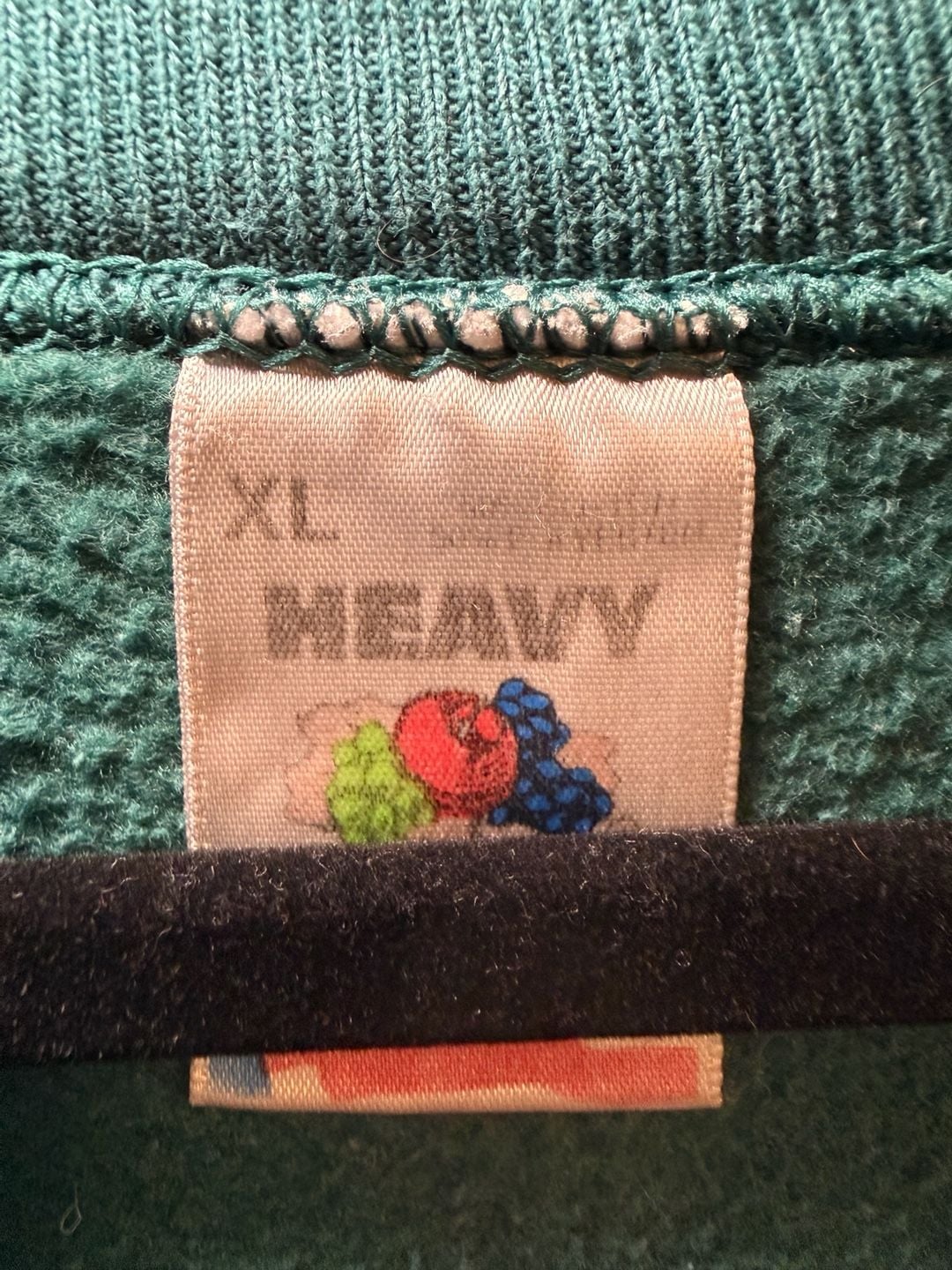 Vintage Fruit Of The Loom Illinois State Sweatshirt XL Teal Graphic Crewneck 4