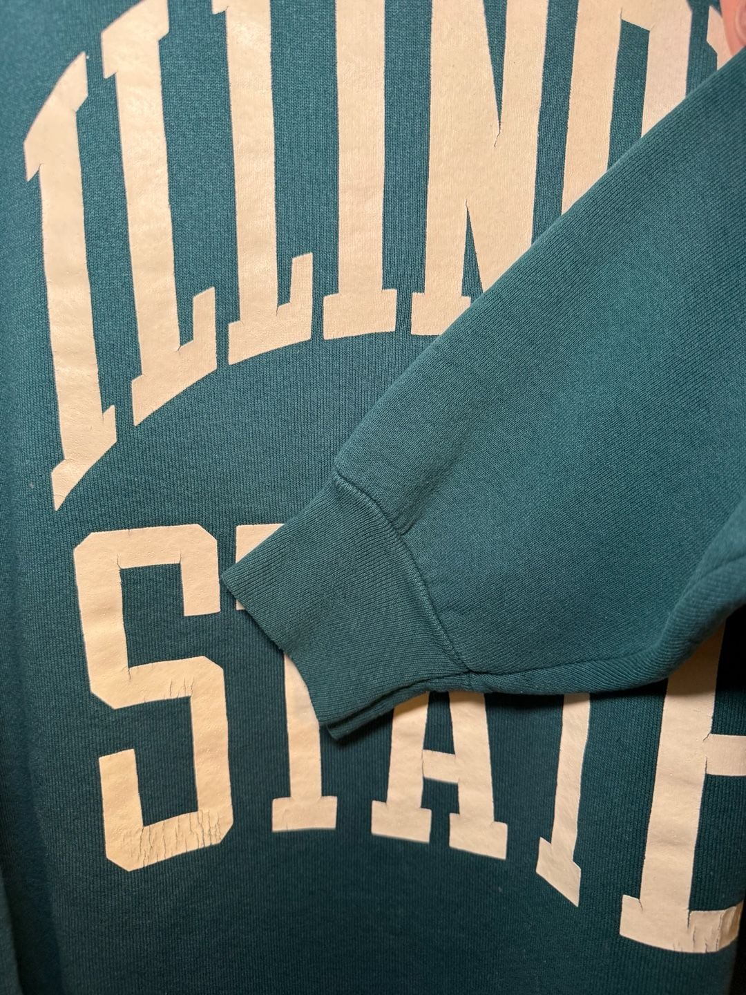 Vintage Fruit Of The Loom Illinois State Sweatshirt XL Teal Graphic Crewneck 5