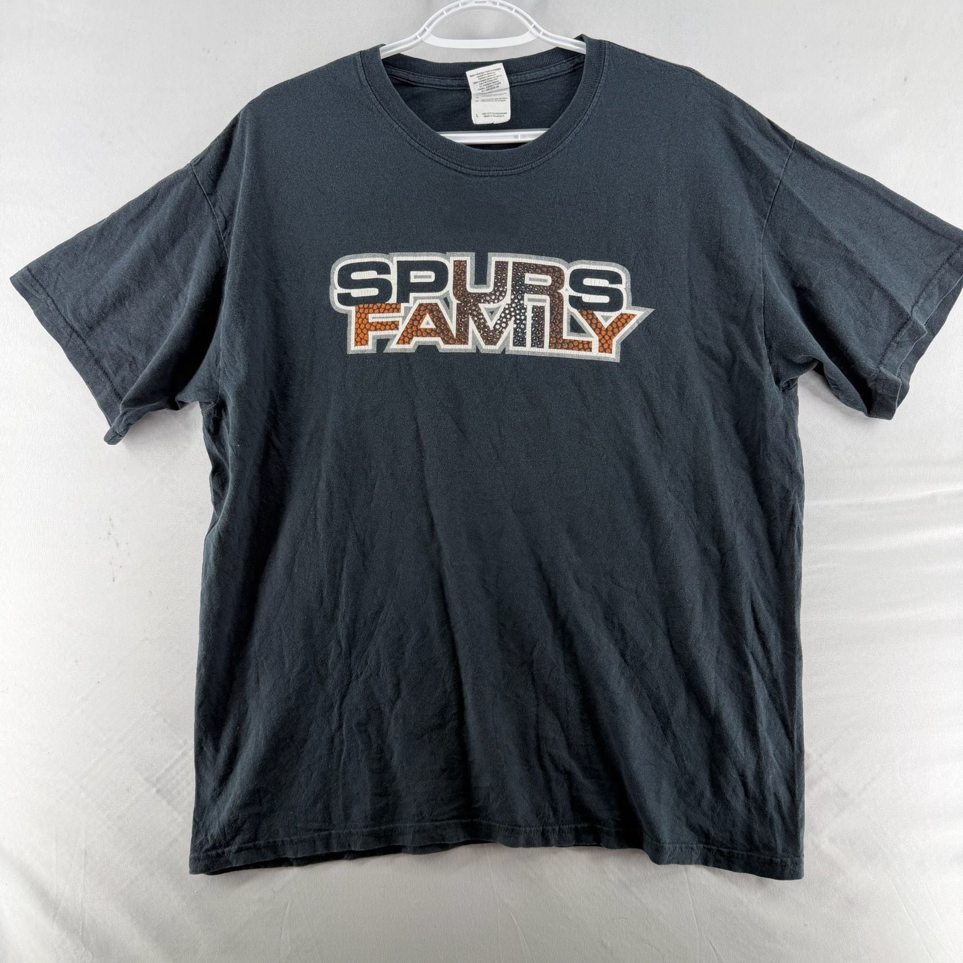 1683 Gildan Spurs Family T-Shirt Size L Black Graphic Cotton 2