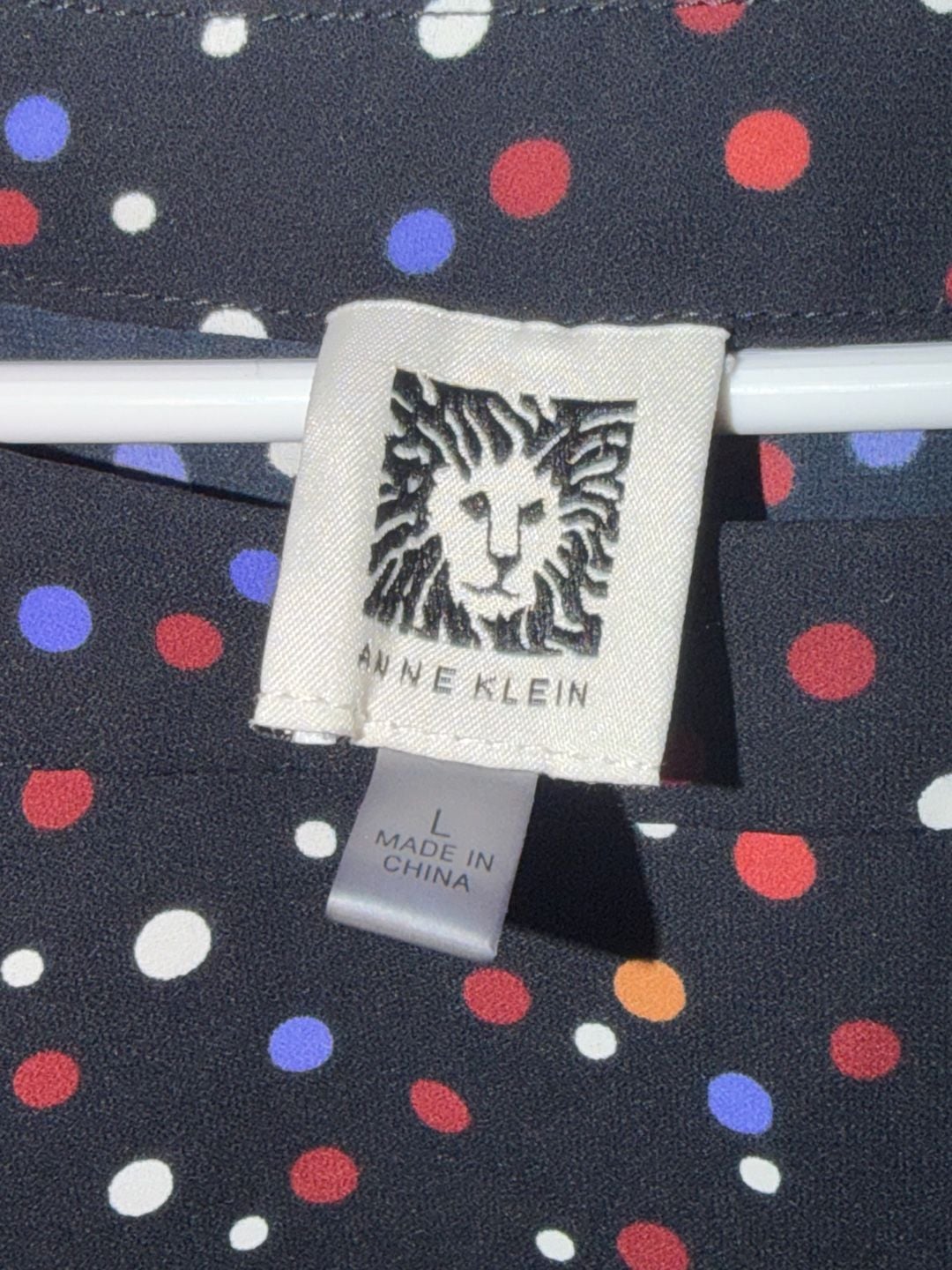 Anne Klein Blouse Size L Multi Color Polka Dot Sleeveless Top 4