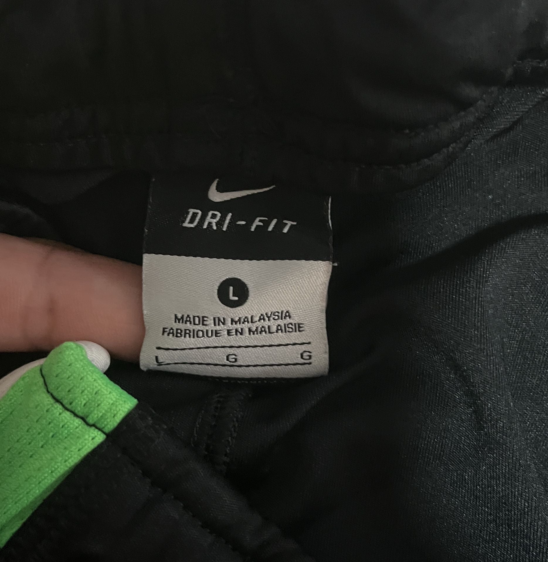 Nike Dri-Fit Athletic Shorts Size L Black Green 4