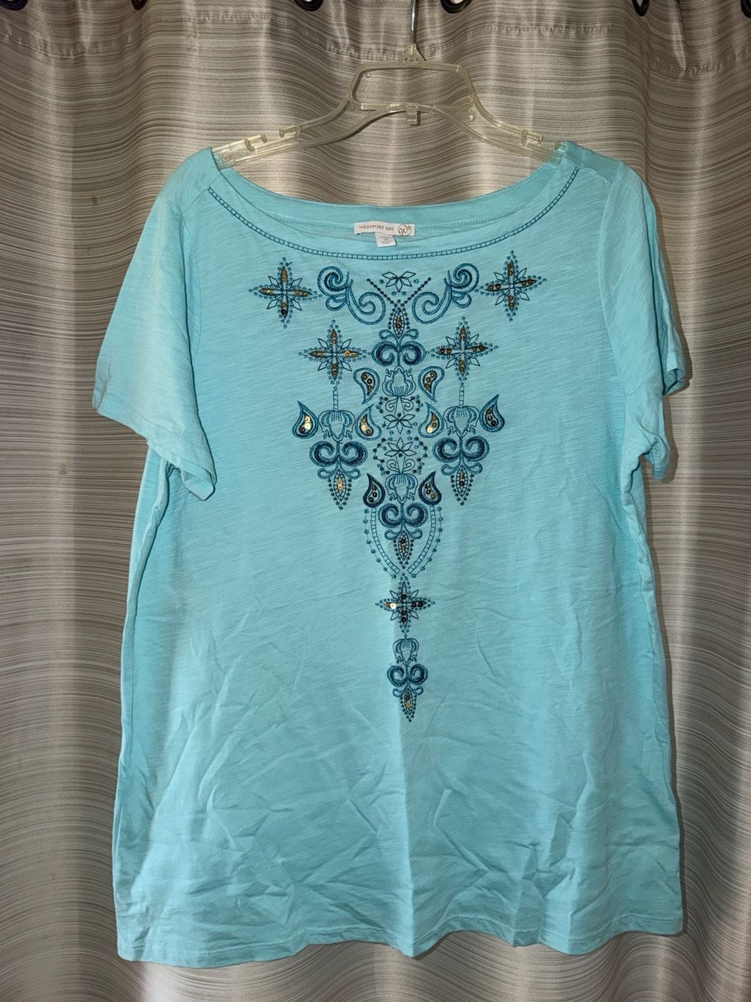 Westport 1962 Embroidered Top Size 1X Blue 2