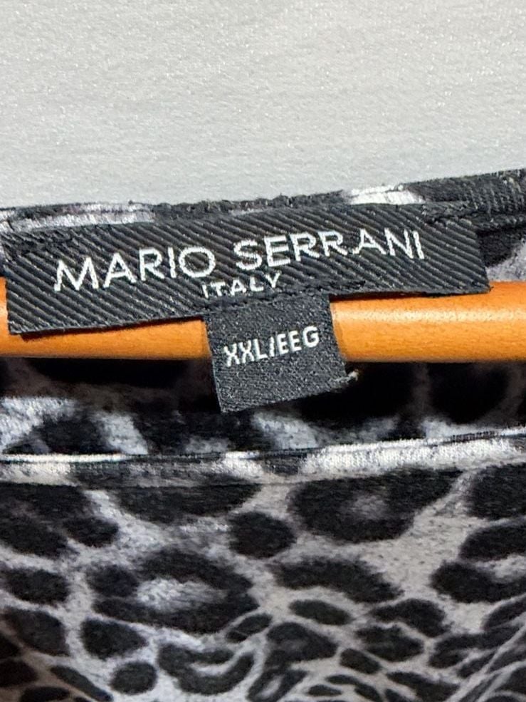 Mario Serrani Leopard Long Sleeve Top Size XXL Black White 3