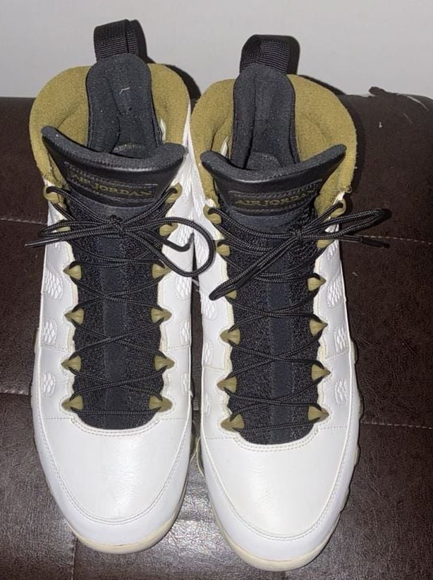 Nike Air Jordan 9 Retro Olive Concord White Black Sneakers 3