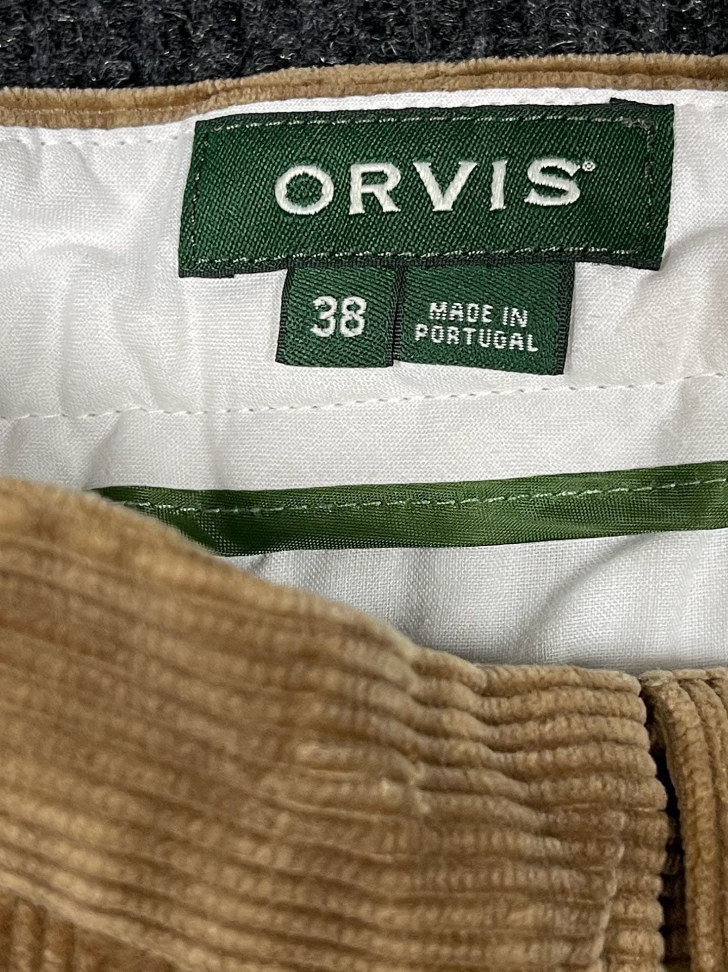 Orvis Corduroy Pants Size 38 Tan Straight Leg Trousers 4