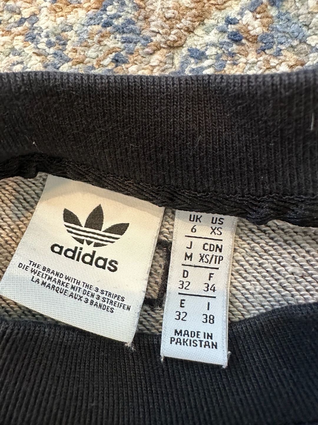 Adidas Trefoil Logo Crop Sweatshirt Size XS Charcoal Gray 4