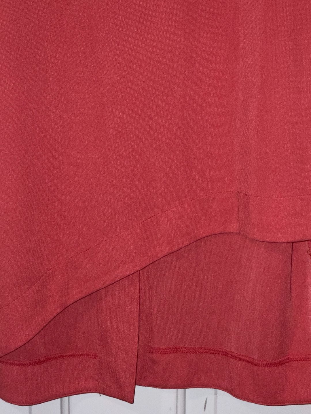 Alfani Blouse Size L Red Sleeveless Asymmetrical Hem 3
