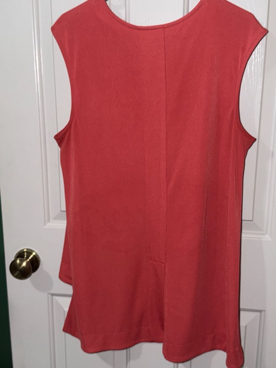 Alfani Blouse Size L Red Sleeveless Asymmetrical Hem 5
