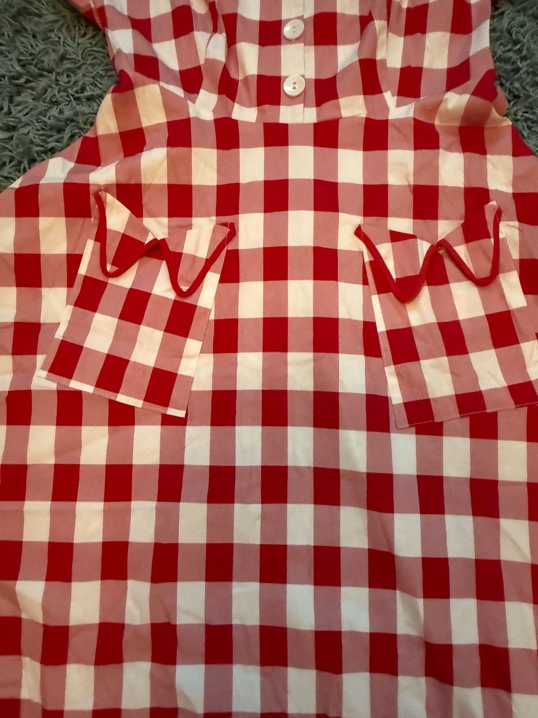 Retro Stage Dress Size 2XL Red Gingham Check 3