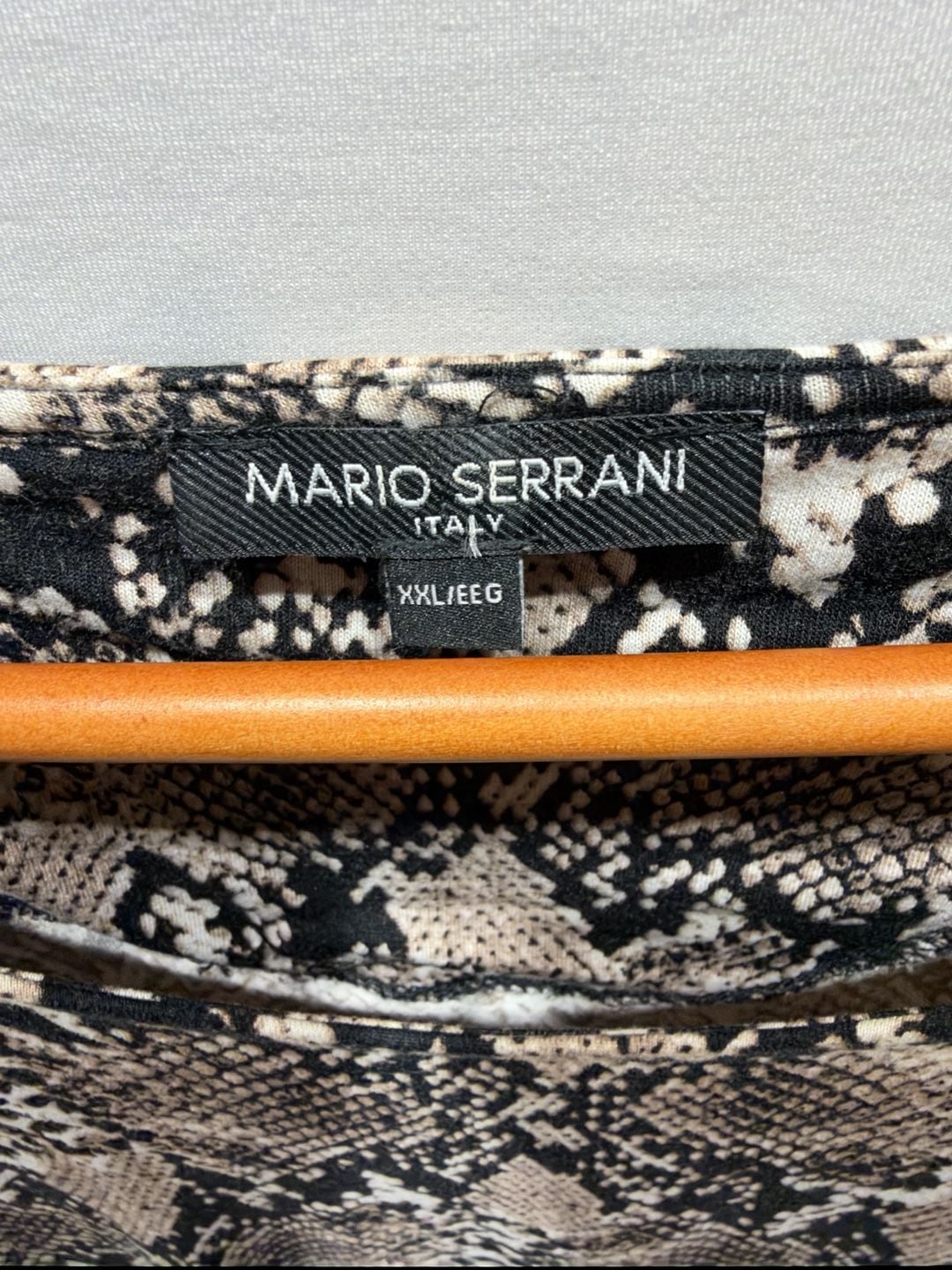 Mario Serrani Snake Print Long Sleeve Top Size XXL 3