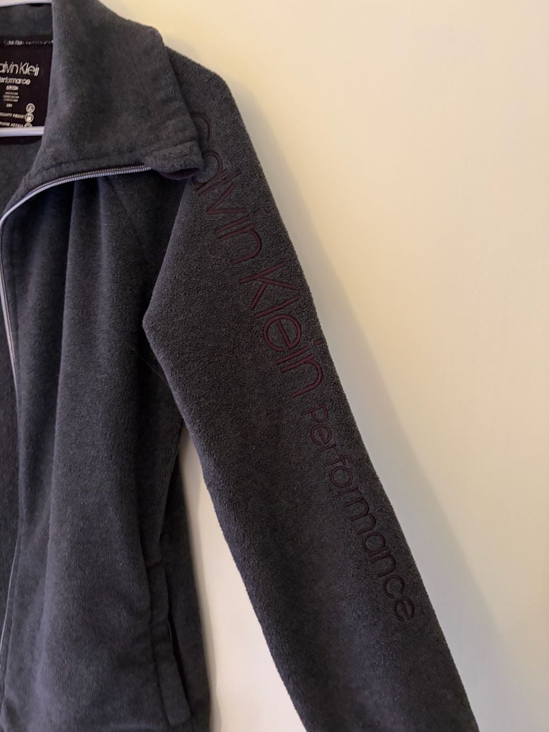 Calvin Klein Performance Fleece Jacket Size S Gray Full Zip 4