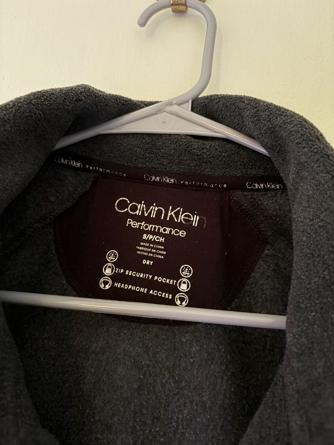 Calvin Klein Performance Fleece Jacket Size S Gray Full Zip 5
