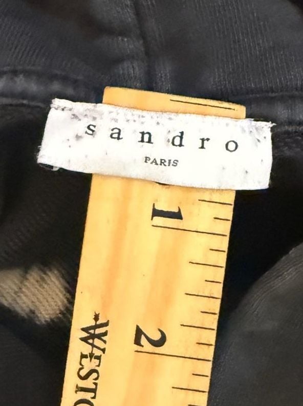 Sandro Paris Tie Dye Hoodie Size 1 Black Distressed Sweatshirt 4
