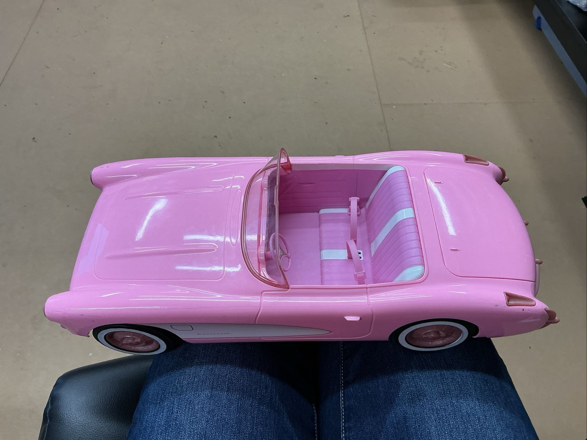 Barbie Pink Corvette Convertible RC Car NO Remote 2