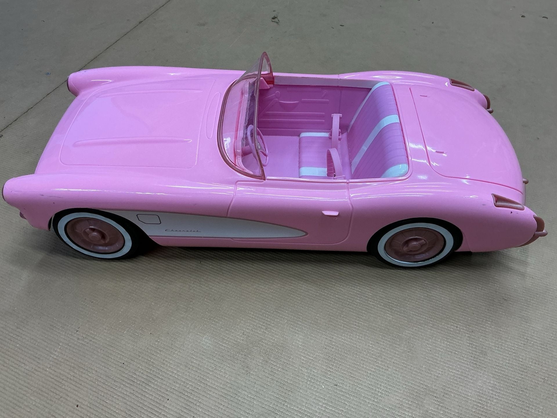 Barbie Pink Corvette Convertible RC Car NO Remote 3