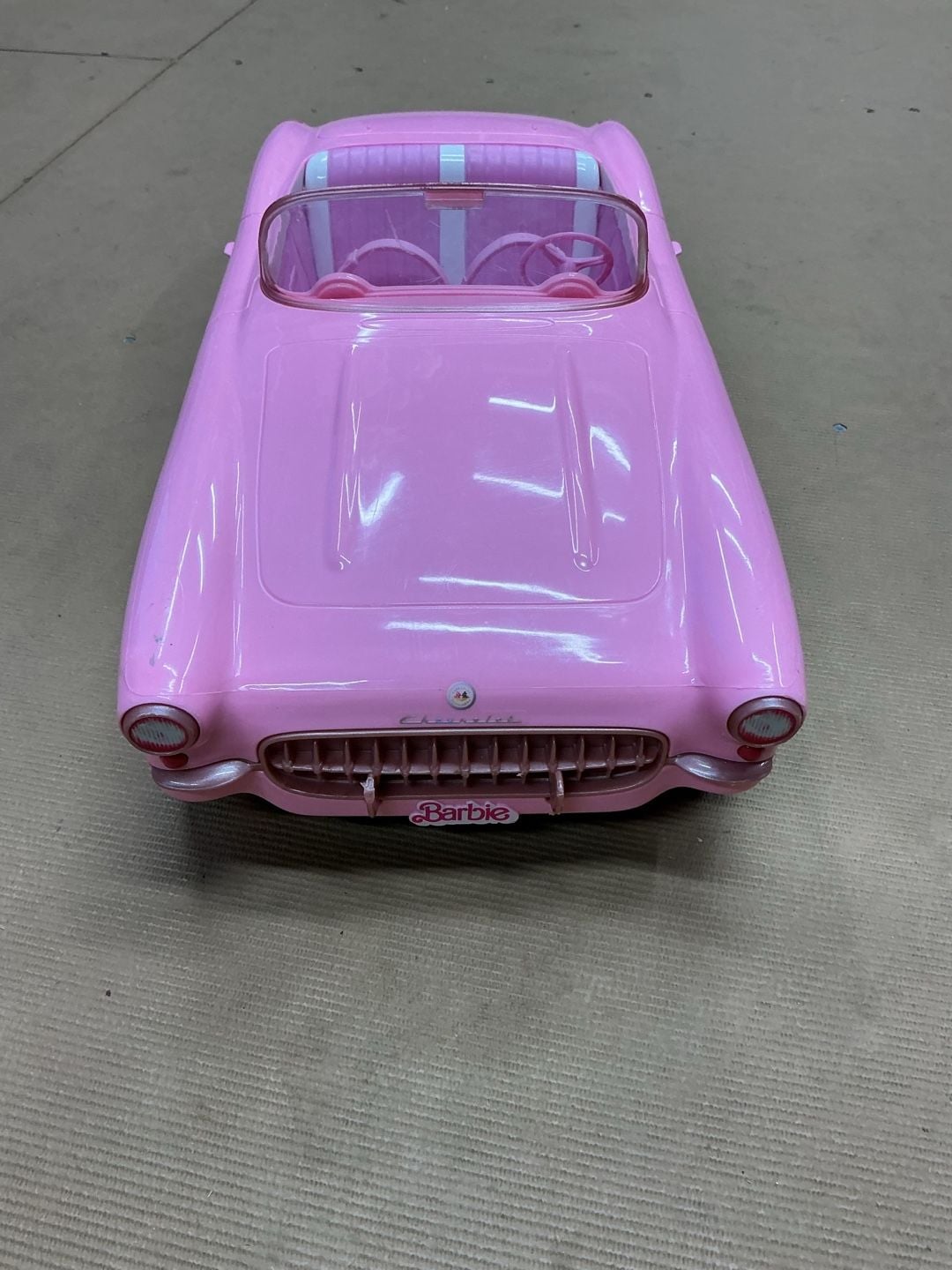 Barbie Pink Corvette Convertible RC Car NO Remote 4