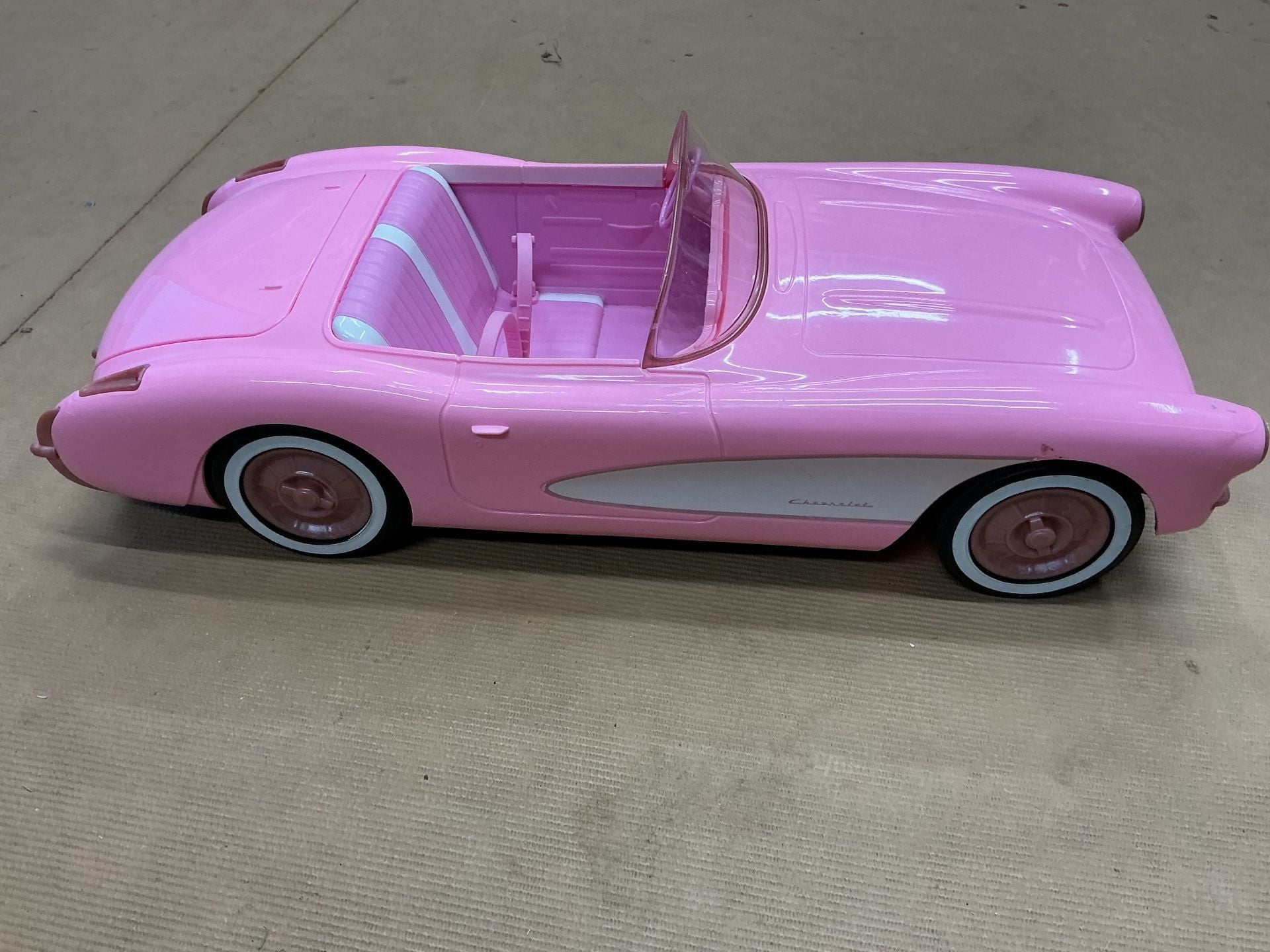 Barbie Pink Corvette Convertible RC Car NO Remote 1