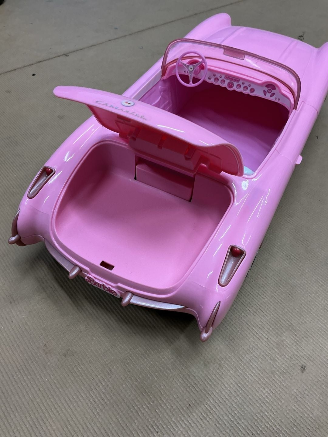 Barbie Pink Corvette Convertible RC Car NO Remote 7