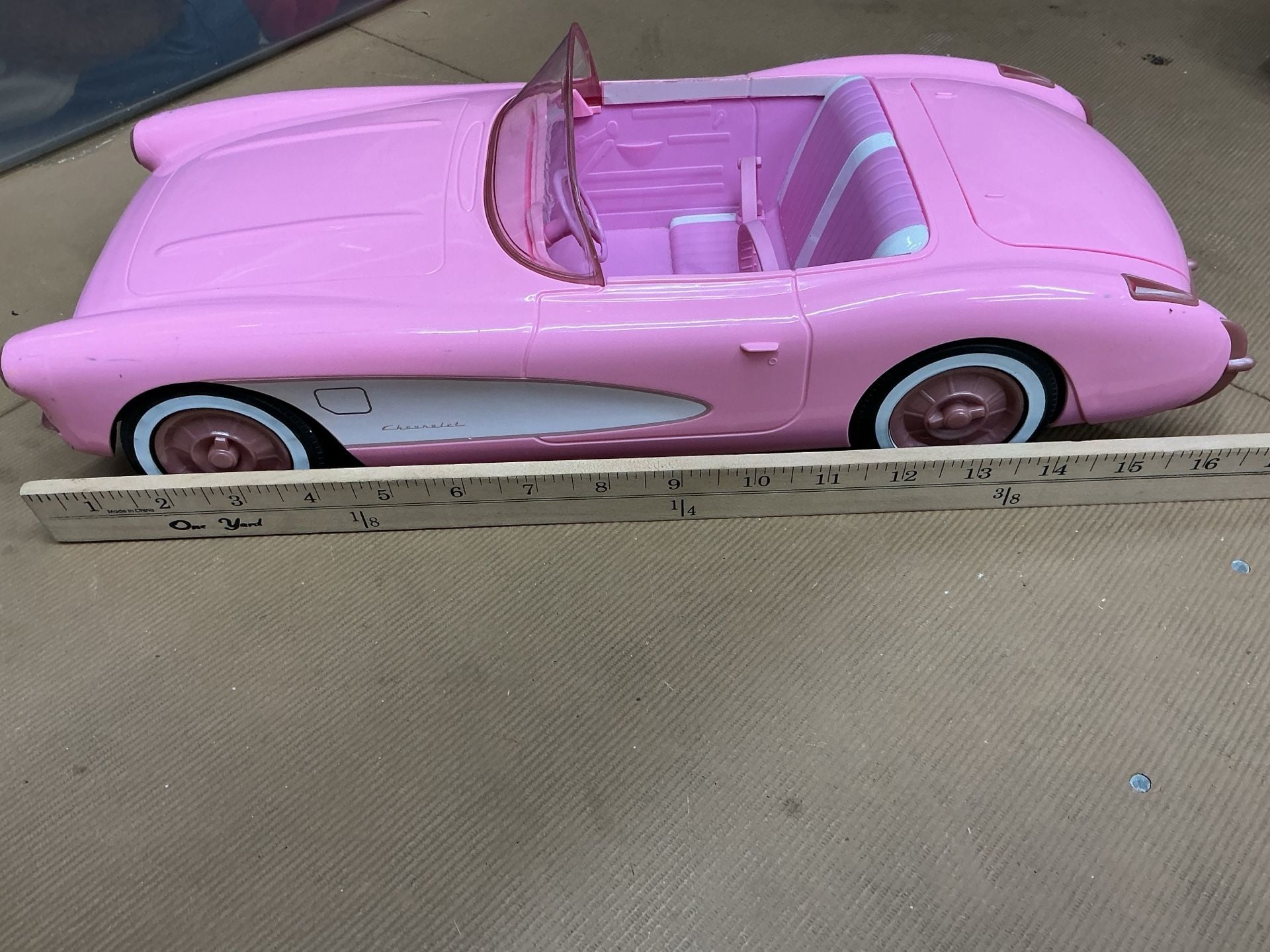 Barbie Pink Corvette Convertible RC Car NO Remote 8