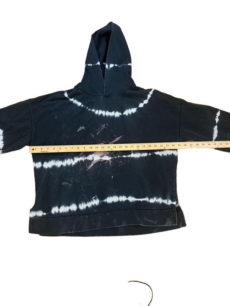 Sandro Paris Tie Dye Hoodie Size 1 Black Distressed Sweatshirt 7