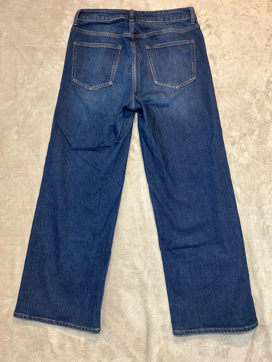 Quince Bella Stretch Wide Wide Leg Jeans Size 6 Dark Wash Denim 7