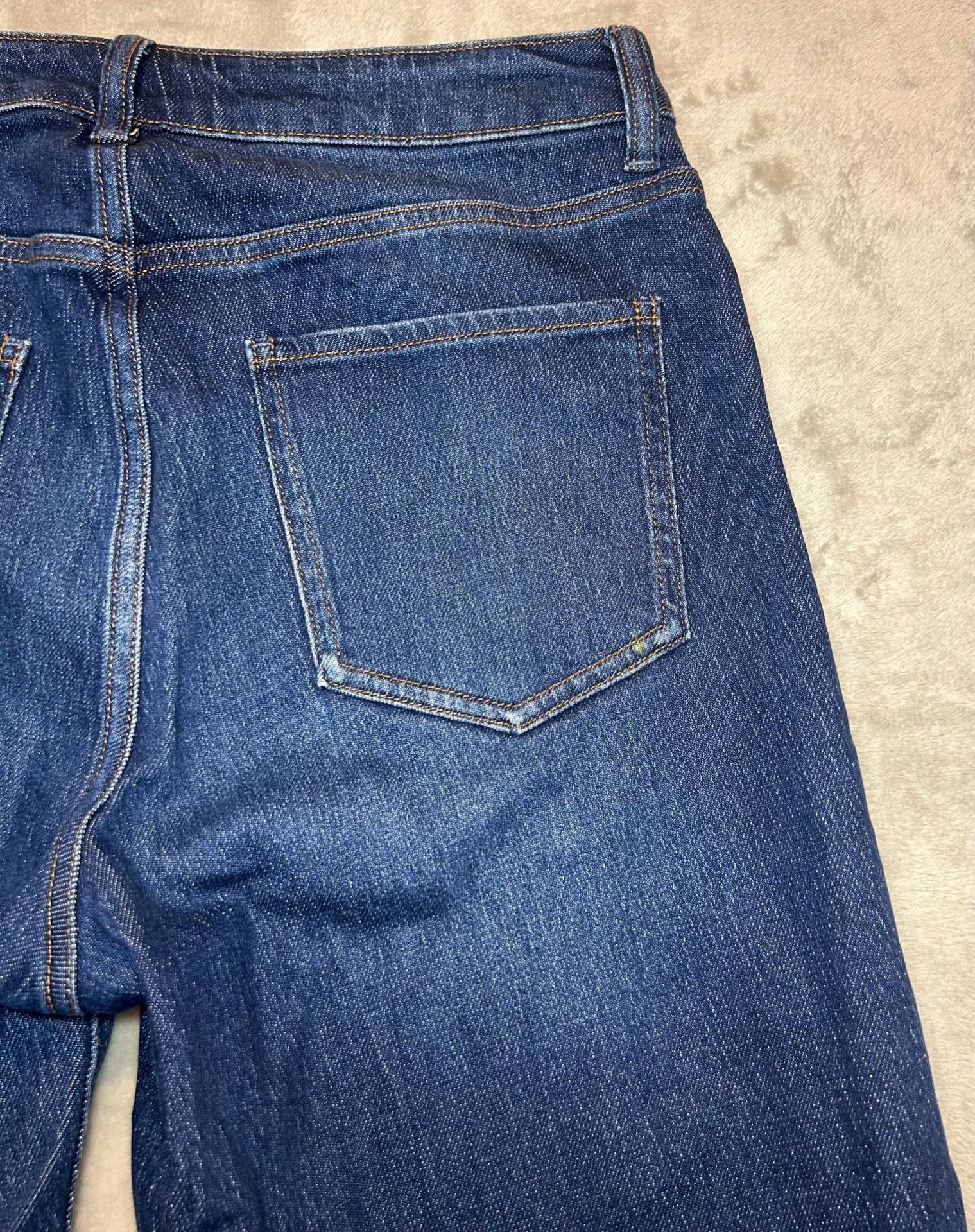 Quince Bella Stretch Wide Wide Leg Jeans Size 6 Dark Wash Denim 8