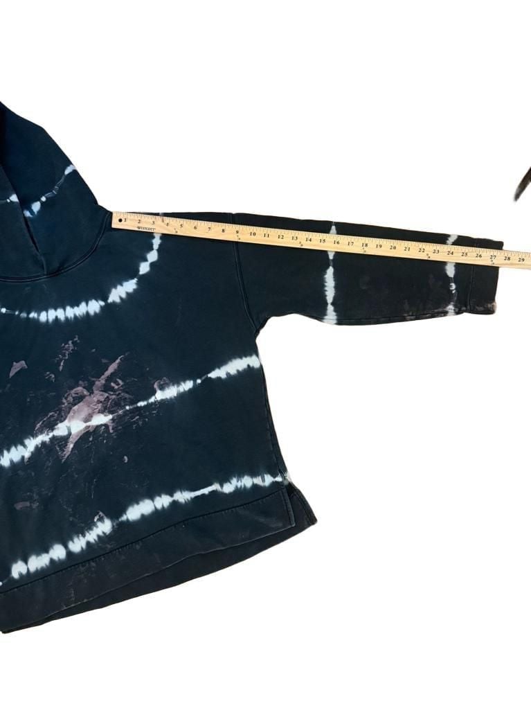 Sandro Paris Tie Dye Hoodie Size 1 Black Distressed Sweatshirt 8