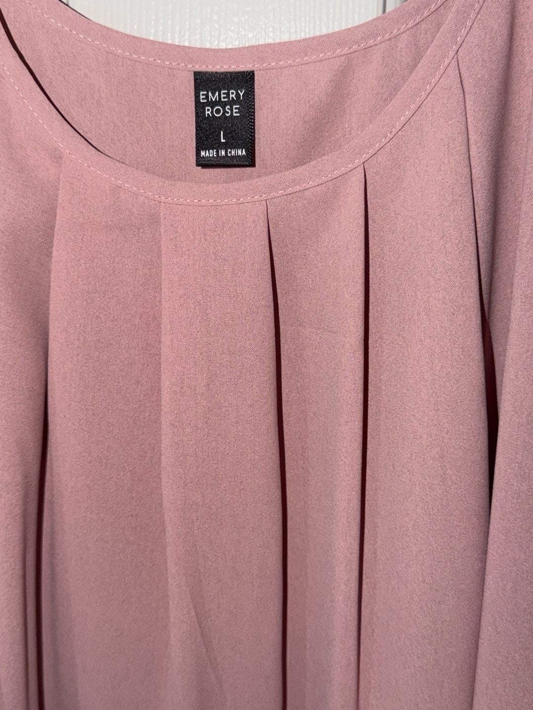 Emery Rose Pleated Cami Tank Top Size L Pink 3