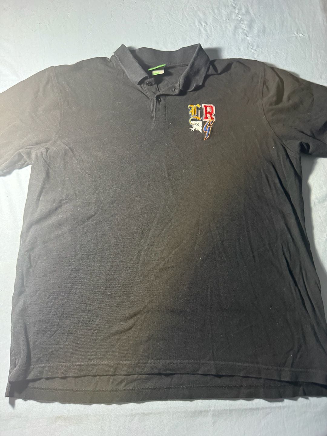 Lifted Research Group LRG Polo Shirt Size X-Large Black Embroidered Logo 3
