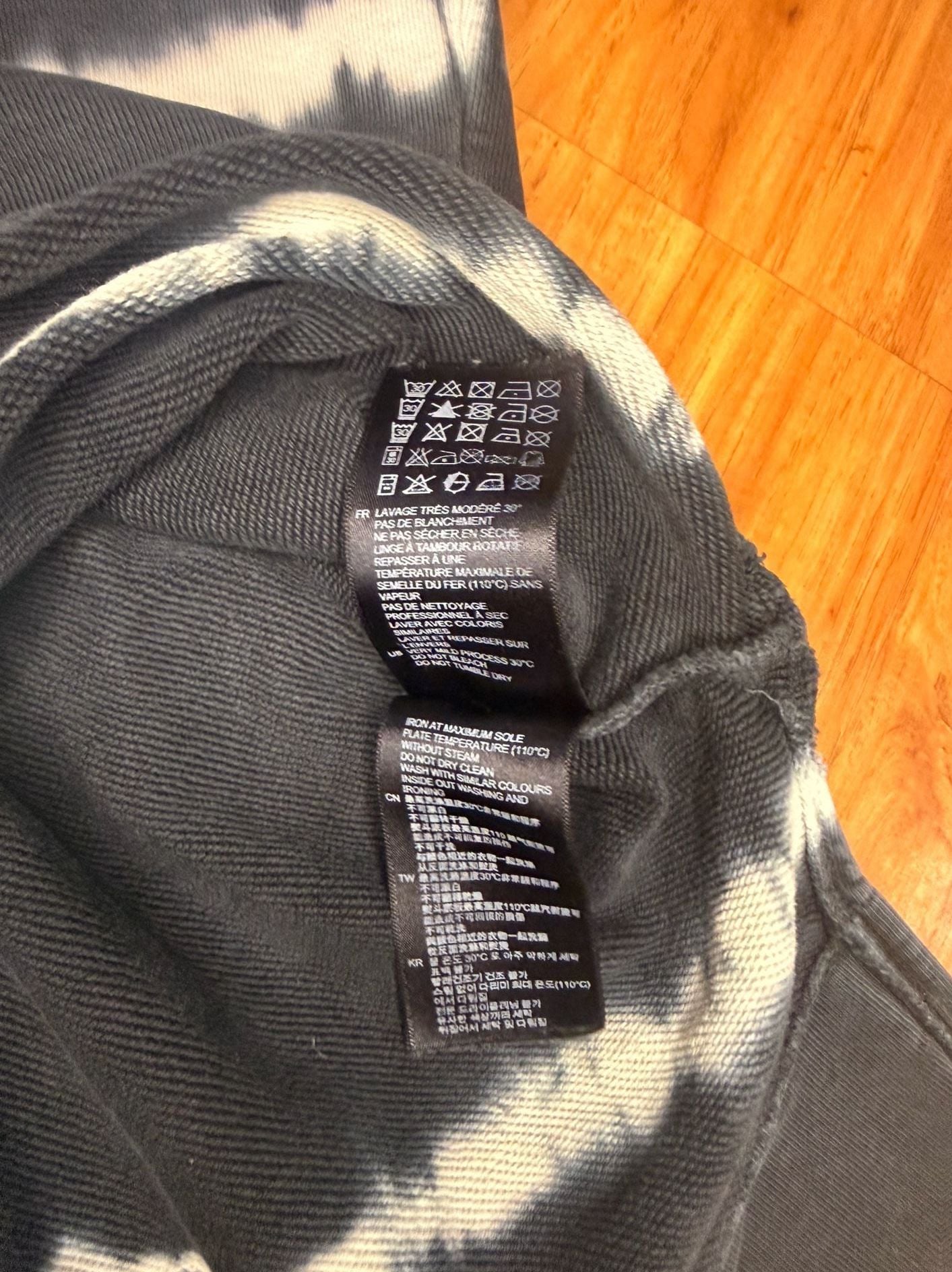 Sandro Paris Tie Dye Hoodie Size 1 Black Distressed Sweatshirt 11