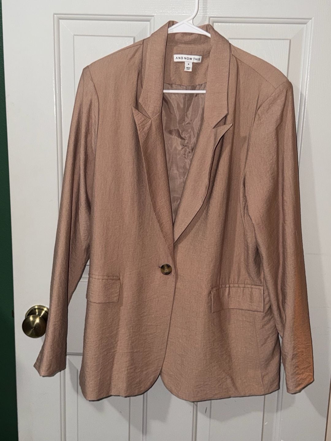 And Now This Blazer Size M Tan Long Sleeve Single Button Jacket 2