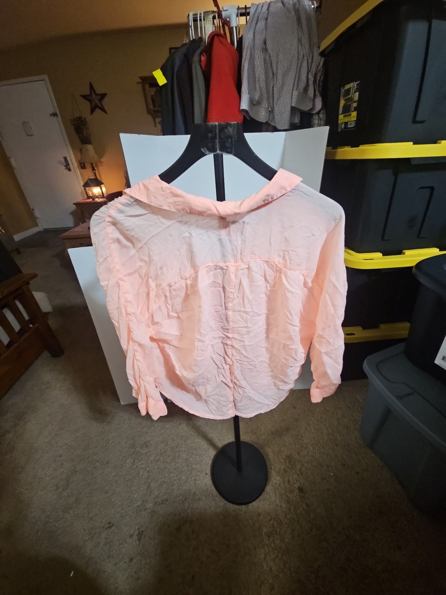 American Eagle Outfitters Button Down Shirt Size S/P Peach Lightweight 3
