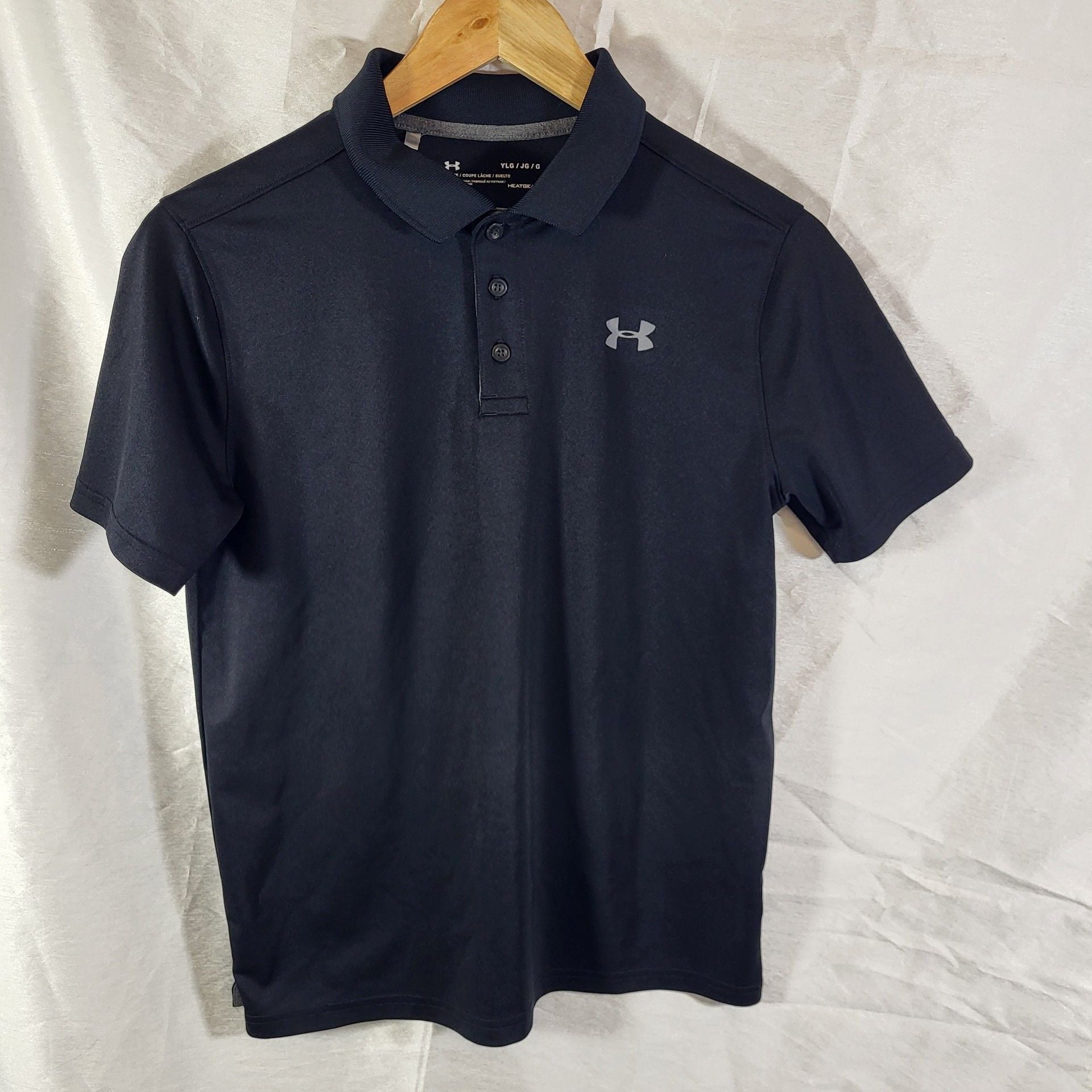 Under Armour HeatGear Polo Shirt Youth Large YLG Black 2