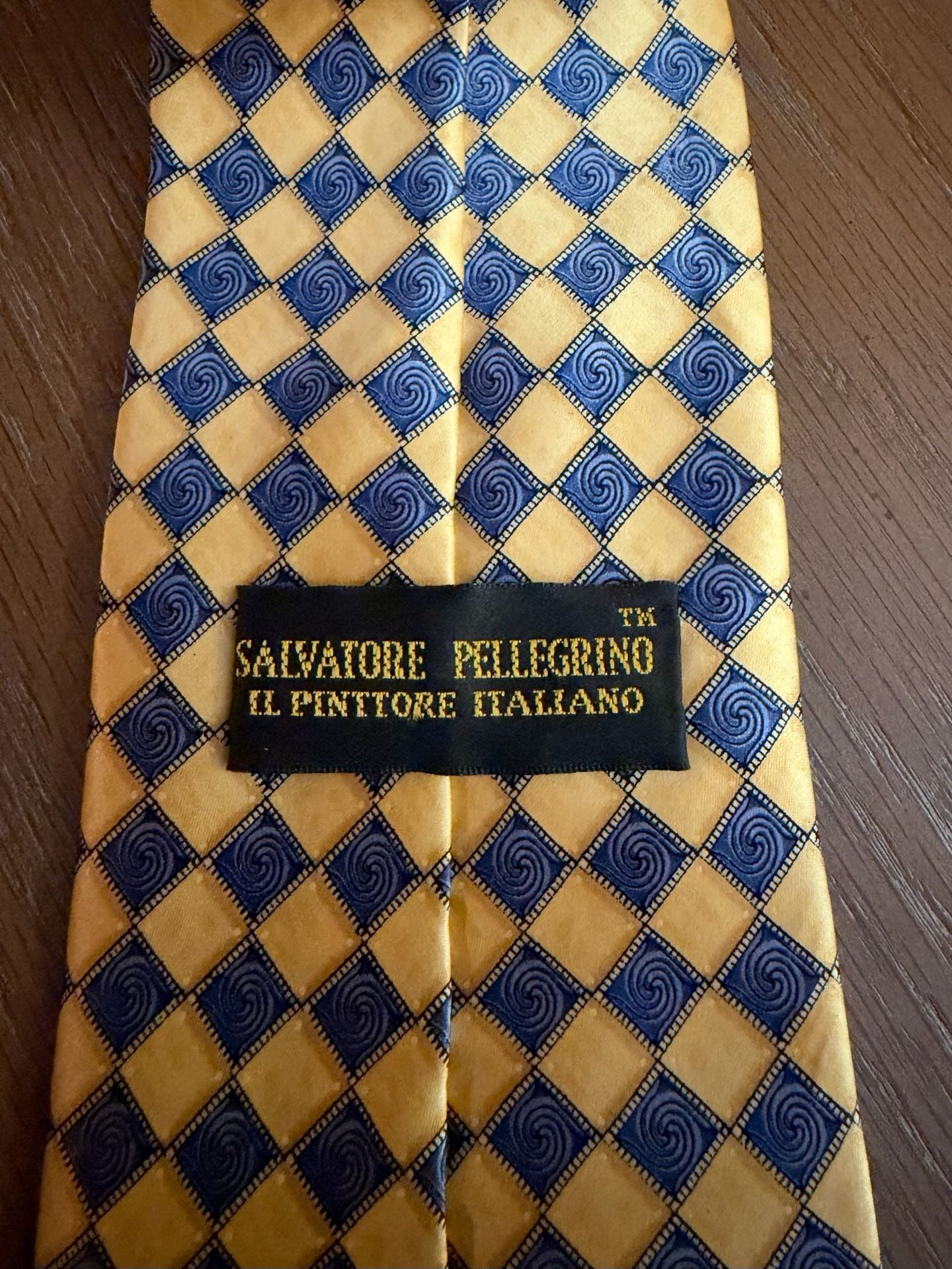 Vintage Salvatore Pellegrino Il Pittore Italiano 100% Silk Geometric Tie 2