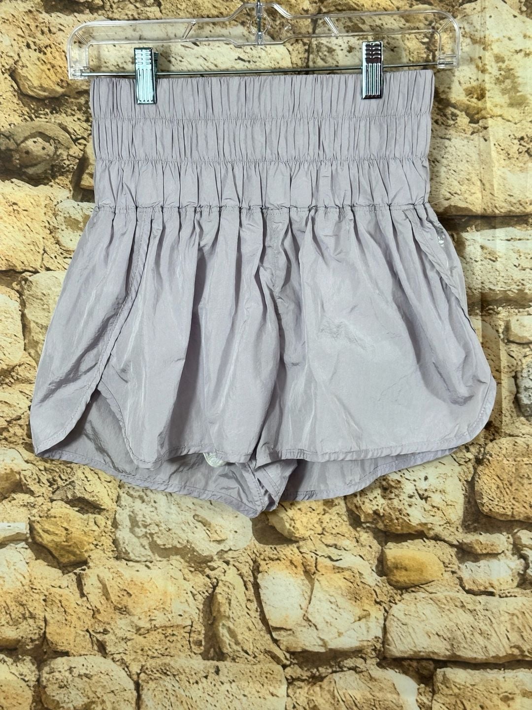 Free People Movement Shorts Size XS Purple Athletic Smocked High Rise 2
