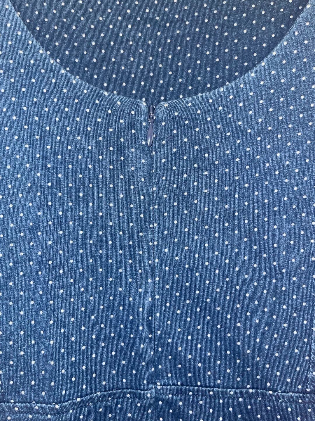 Boden Polka Dot Jumpsuit Size US 8P Blue Short Sleeve Tie Waist 6