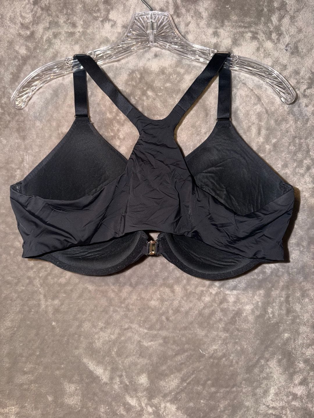 Soma Memorable FC FR CL Racerback Bra Size 42D Black Front Close 8