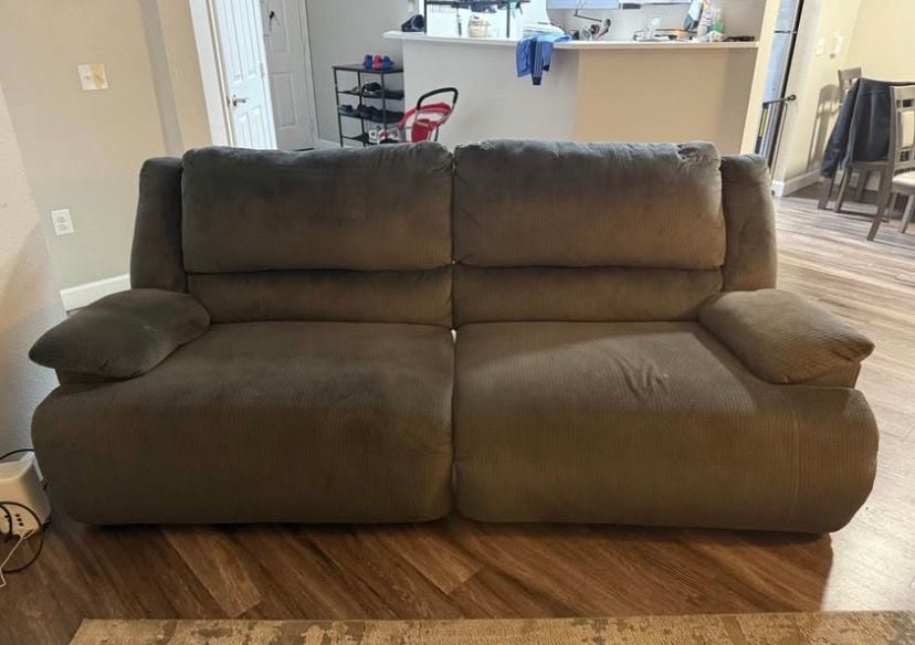 Microfiber Reclining Loveseat Gray 2
