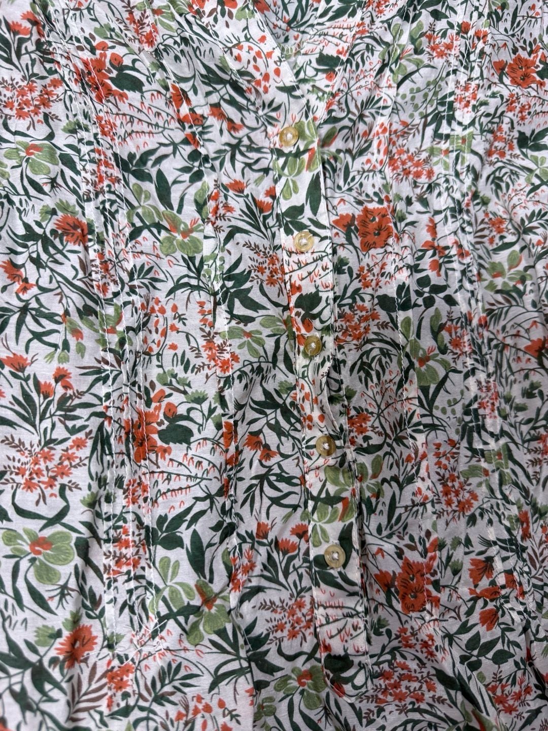 dressbarn Floral Blouse Size L Long Sleeve V-Neck 6
